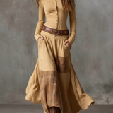 Michelle | Abito  maxi scamosciato