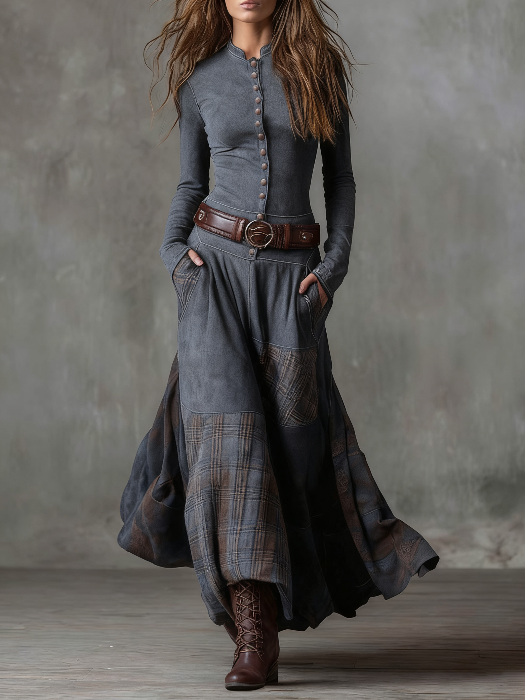 Michelle | Suede maxi dress