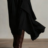 Aurelia · Vestito maxi plissettato asimmetrico con colletto alto