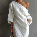 Nerina • Abito maxi monospalla elegante e fluido