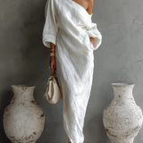 Nerina • Abito maxi monospalla elegante e fluido