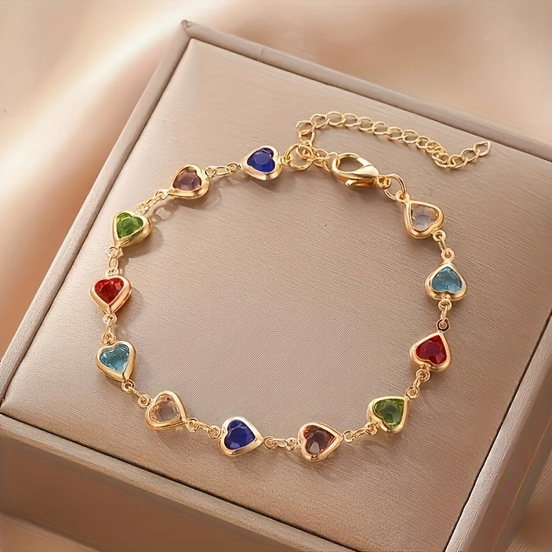 Bracciale con cuori colorati