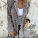 Vittoria — Blazer casual a quadri con revers