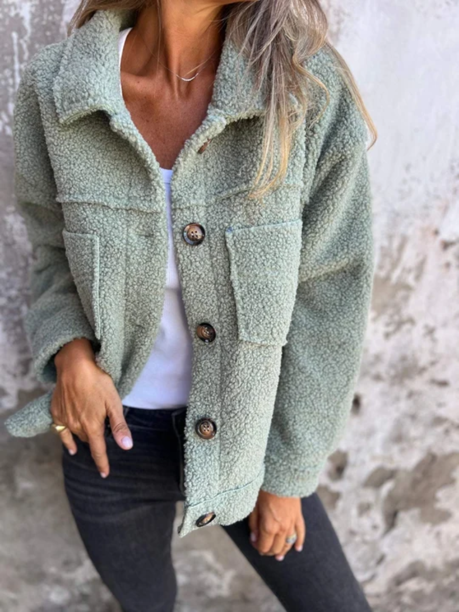 Ambra – Cappotto teddy con bottoni – 5