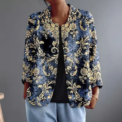 NOLWEN | CAMICETTA BAROCCA BLU E ORO