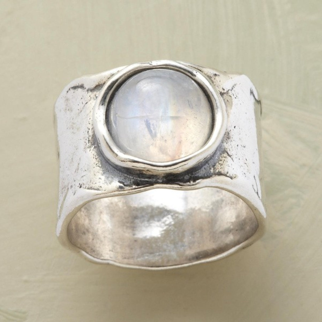 Anello boho con pietra di luna – Immagine 1