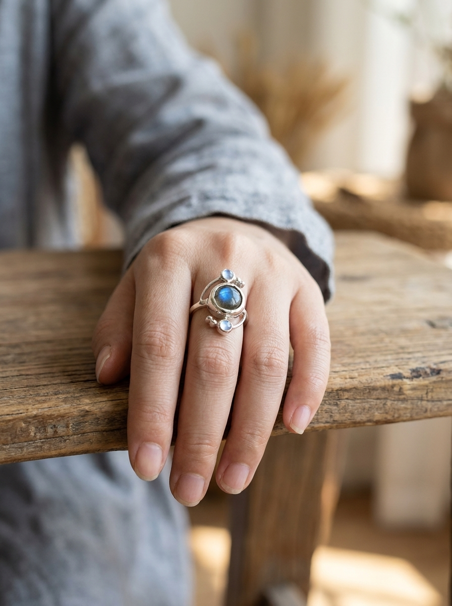 Anello Oceano Blu scintillante ed elegante – Immagine 1