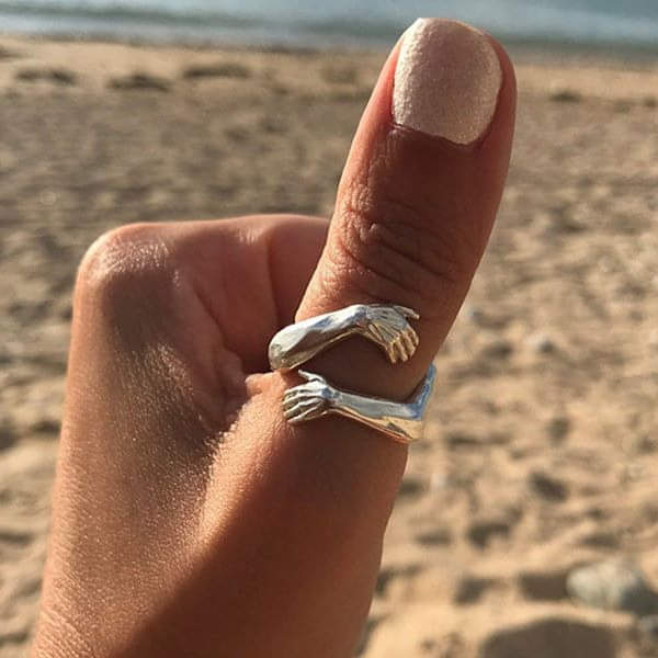 Anello regolabile in argento Abbraccio – Immagine 1
