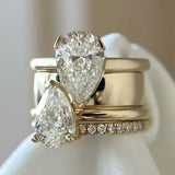 Anello vintage con doppia goccia di zirconi – Immagine 1