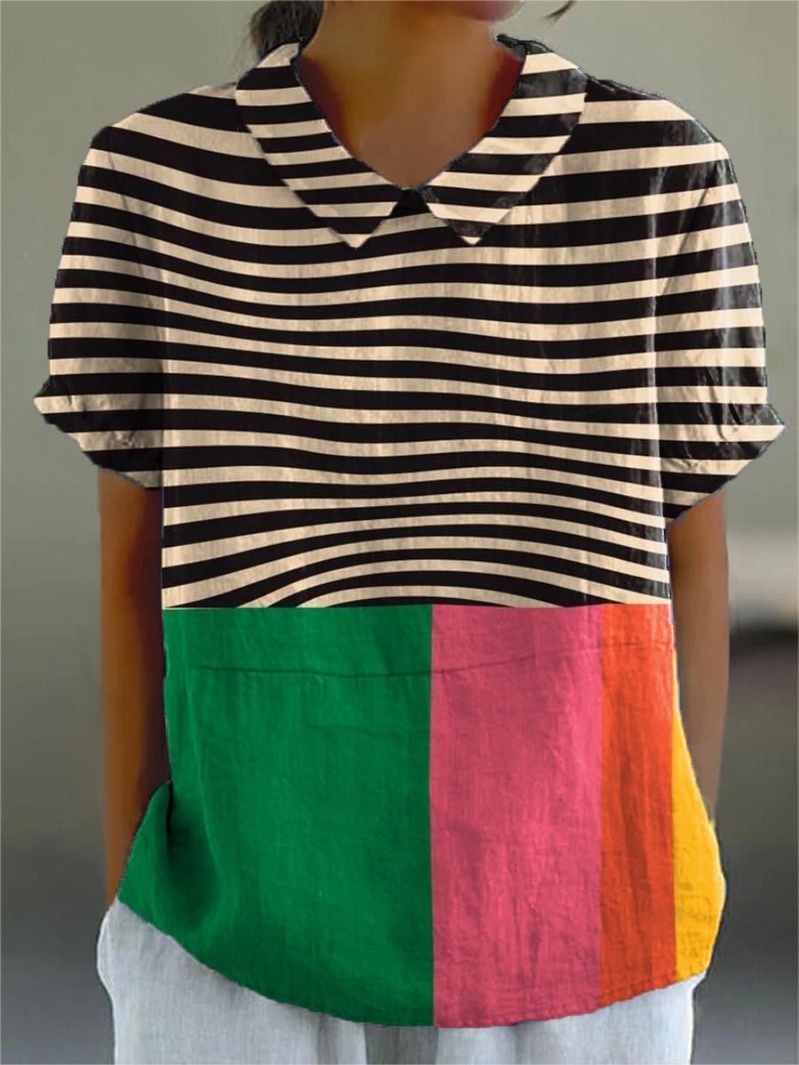 EVA | CAMICIA A RIGHE CON BLOCCHI DI COLORE