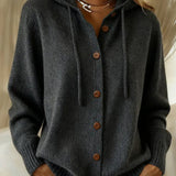 Begoña | Cardigan con cappuccio e bottoni