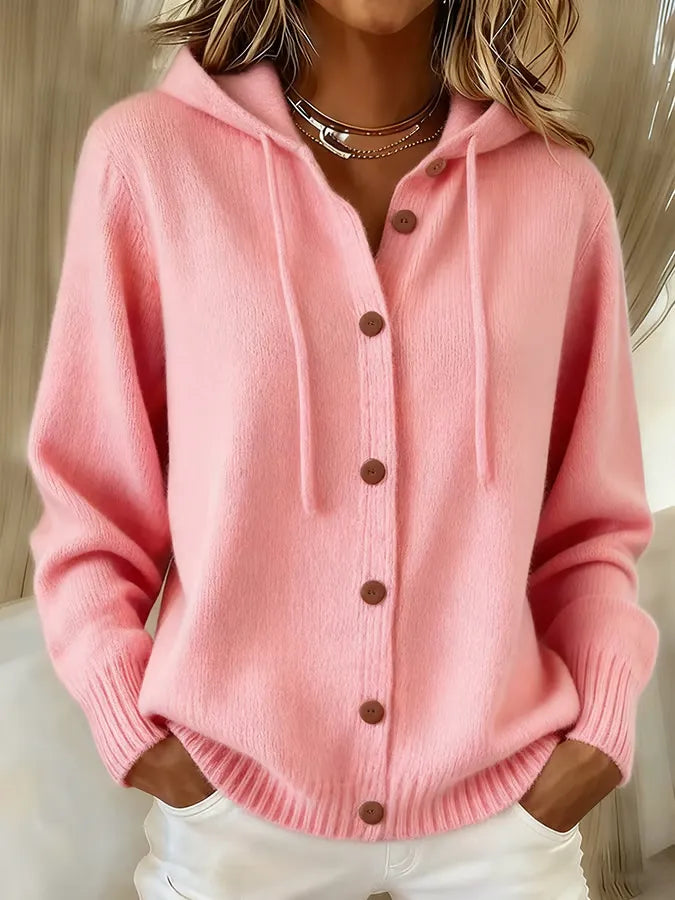Begoña | Cardigan con cappuccio e bottoni