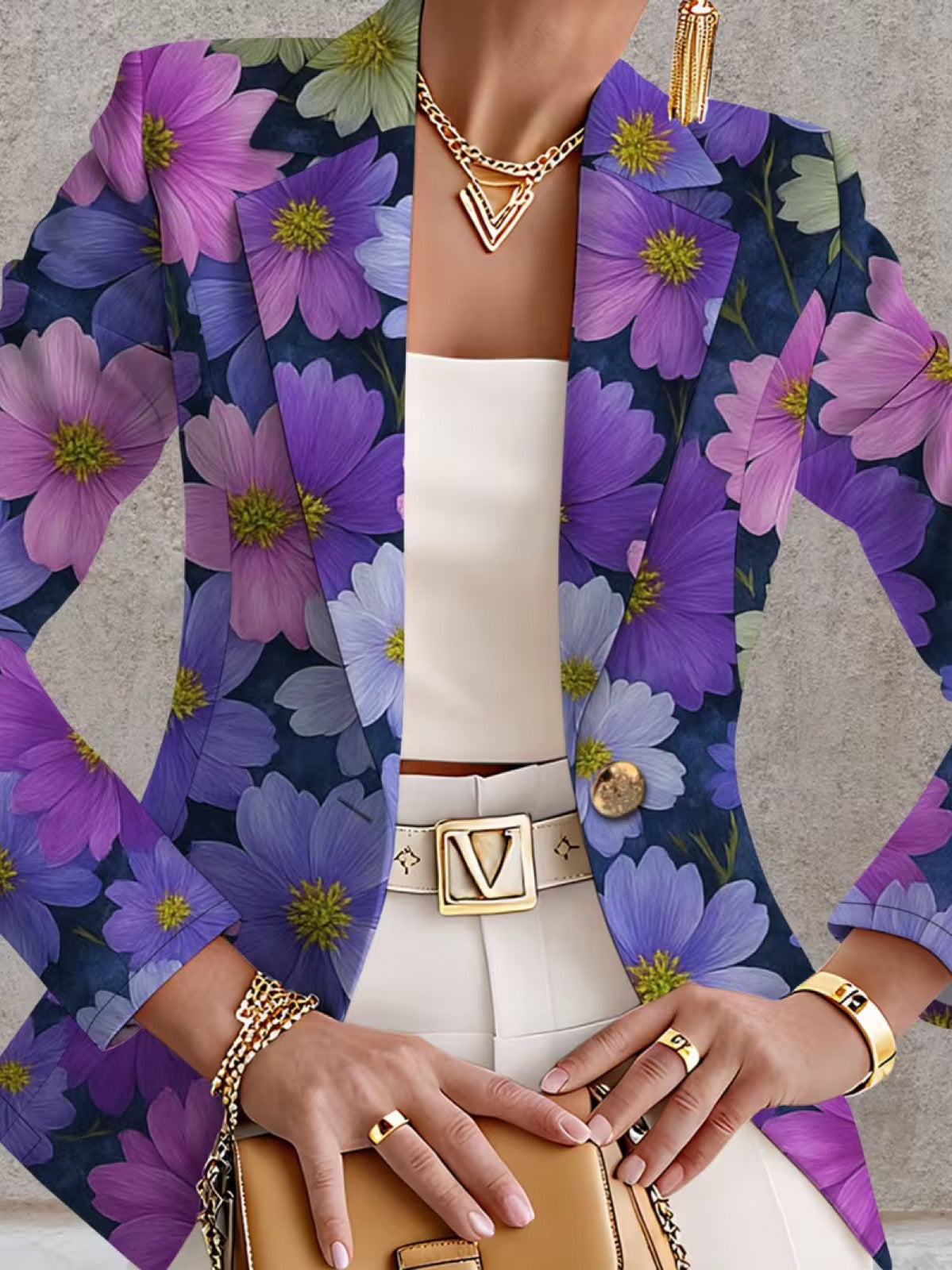 Bellamira | Blazer Donna Floreale Viola