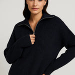 FFION | MAGLIONE CON COLLO A ZIP IN MAGLIA WAFFLE
