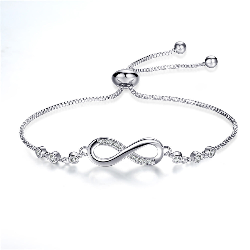 Bracciale chic regolabile in oro rosa con simbolo dell'infinito – Immagine 4
