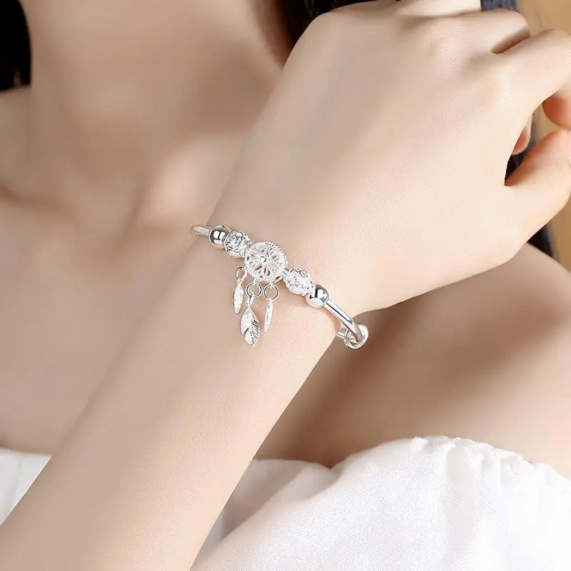 Bracciale con ciondolo Acchiappasogni in argento – Immagine 1