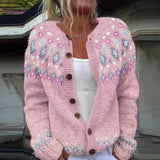 Milena™ | Cardigan Rosa dalla Linea Comoda