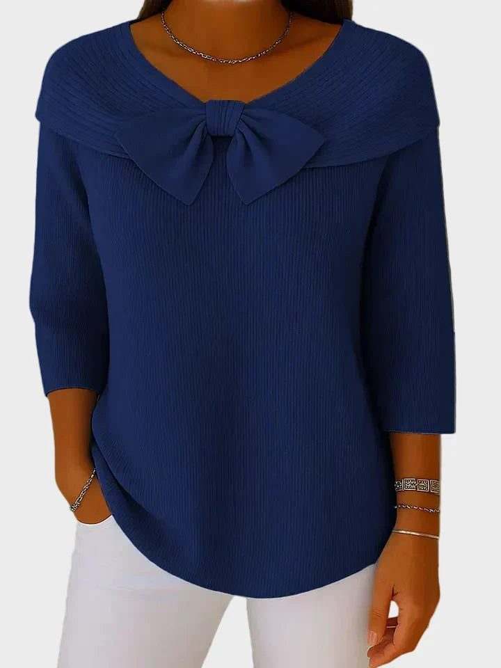 Aline - Maglione morbido ed elegante con fiocco