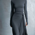YASMINA | ABITO MAXI CON ALLACCIATURA LATERALE