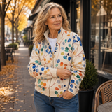 Imogene - Cardigan con stampa botanica a foglie