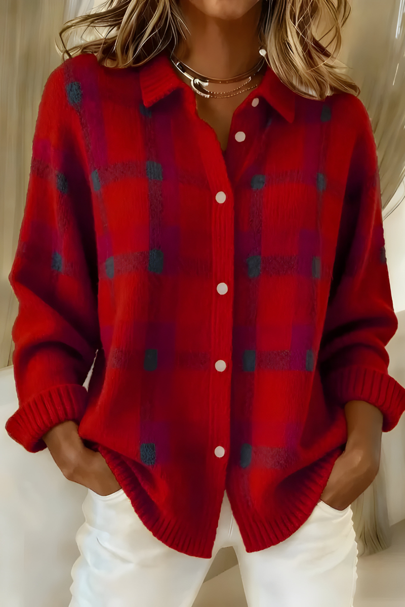 Candela | Cardigan a quadri con bottoni