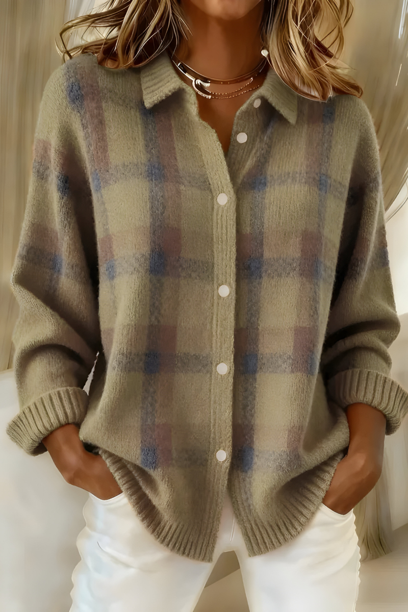 Candela | Cardigan a quadri con bottoni