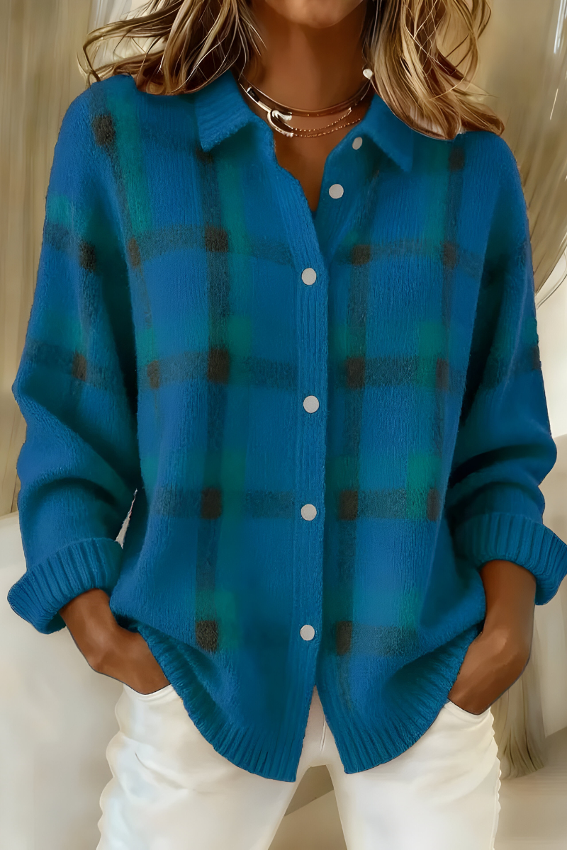 Candela | Cardigan a quadri con bottoni
