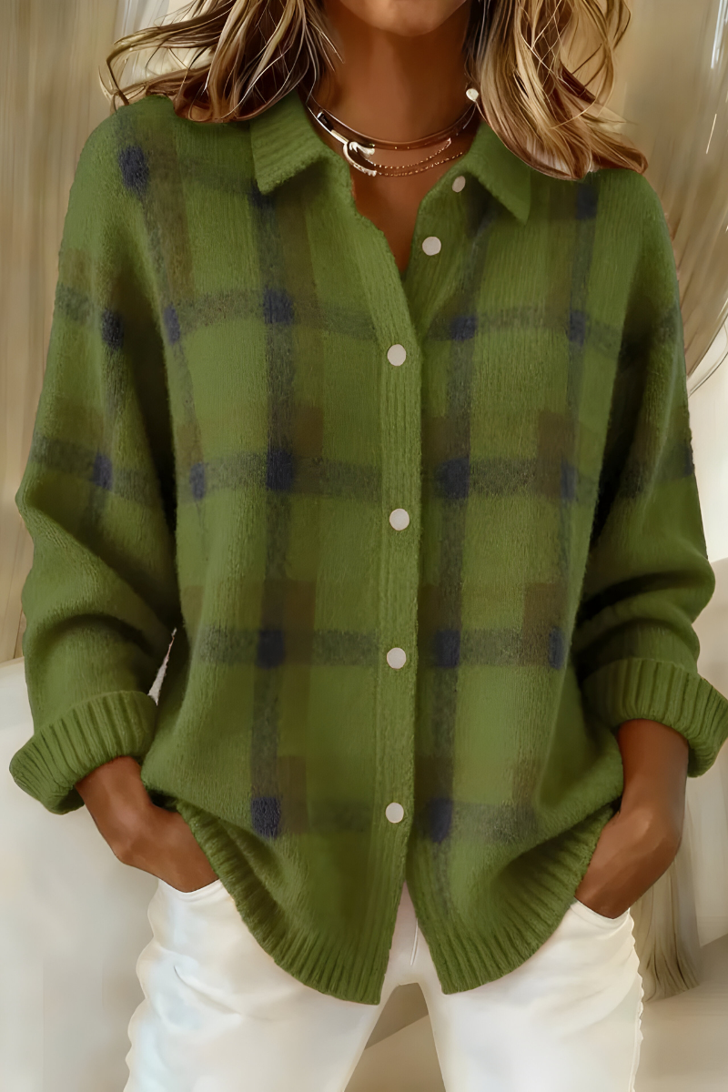 Candela | Cardigan a quadri con bottoni