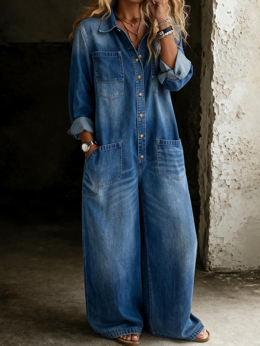 Lena | Tuta in denim casual