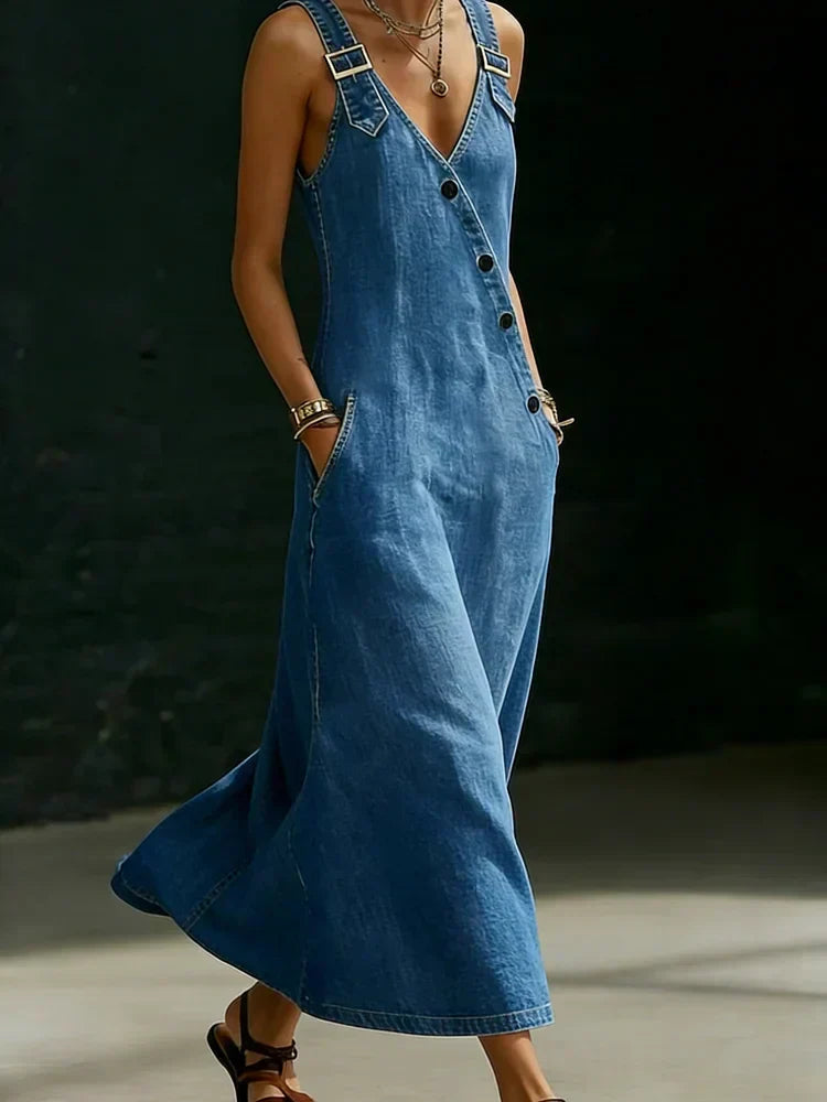 Vera | Abito in denim con bottoni