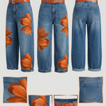 Esley | Camicia lunga e jeans con motivo floreale