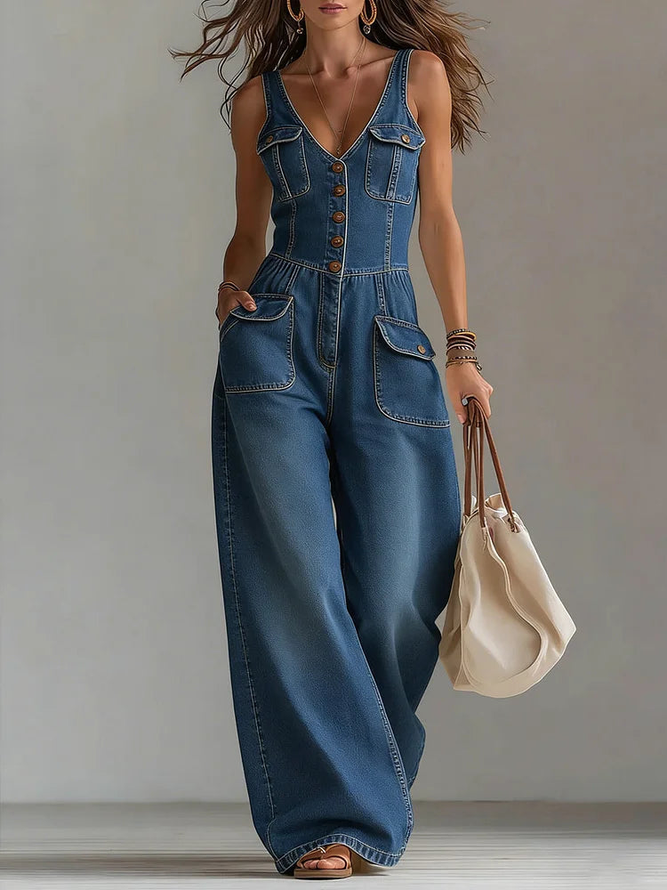 Sofía | Tuta in denim dalla vestibilità rilassata