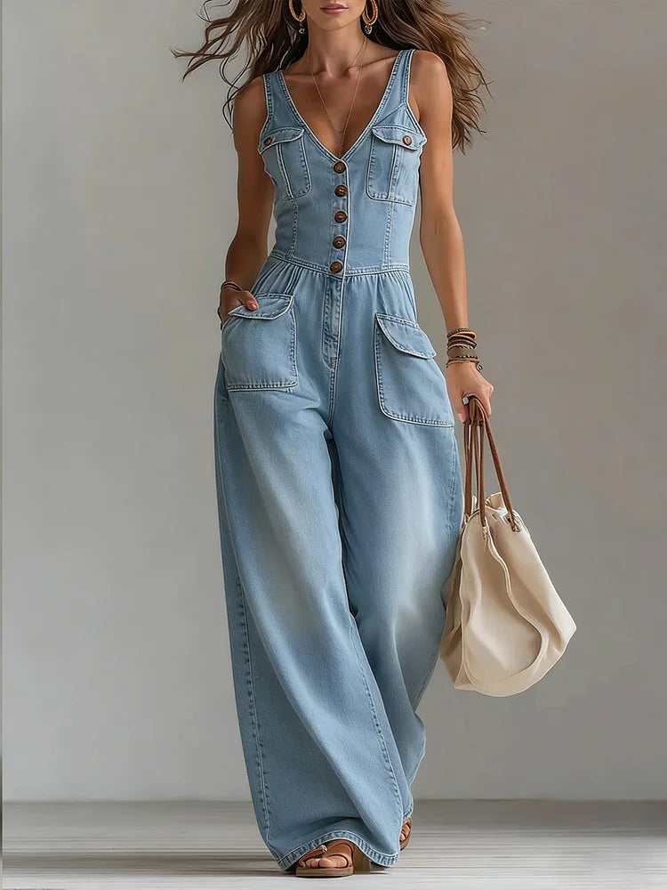 Sofía | Tuta in denim dalla vestibilità rilassata