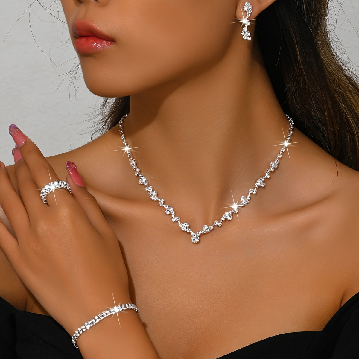 Set di Gioielli Elegante 4 Pezzi