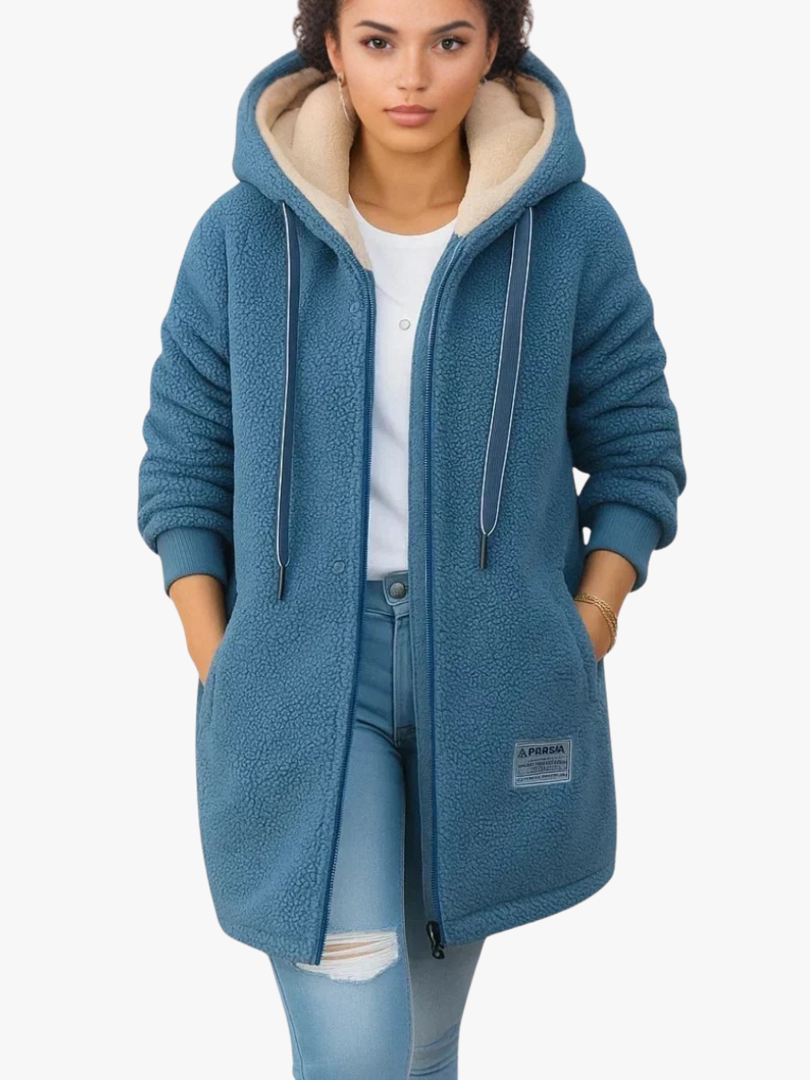 Cecilia – Giacca lunga con cappuccio e zip – 1