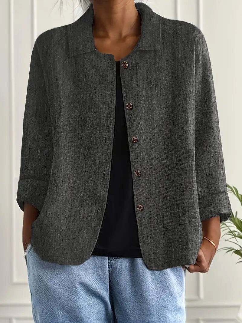 ZELINA | CAMICETTA CLASSICA GRIGIO SCURO