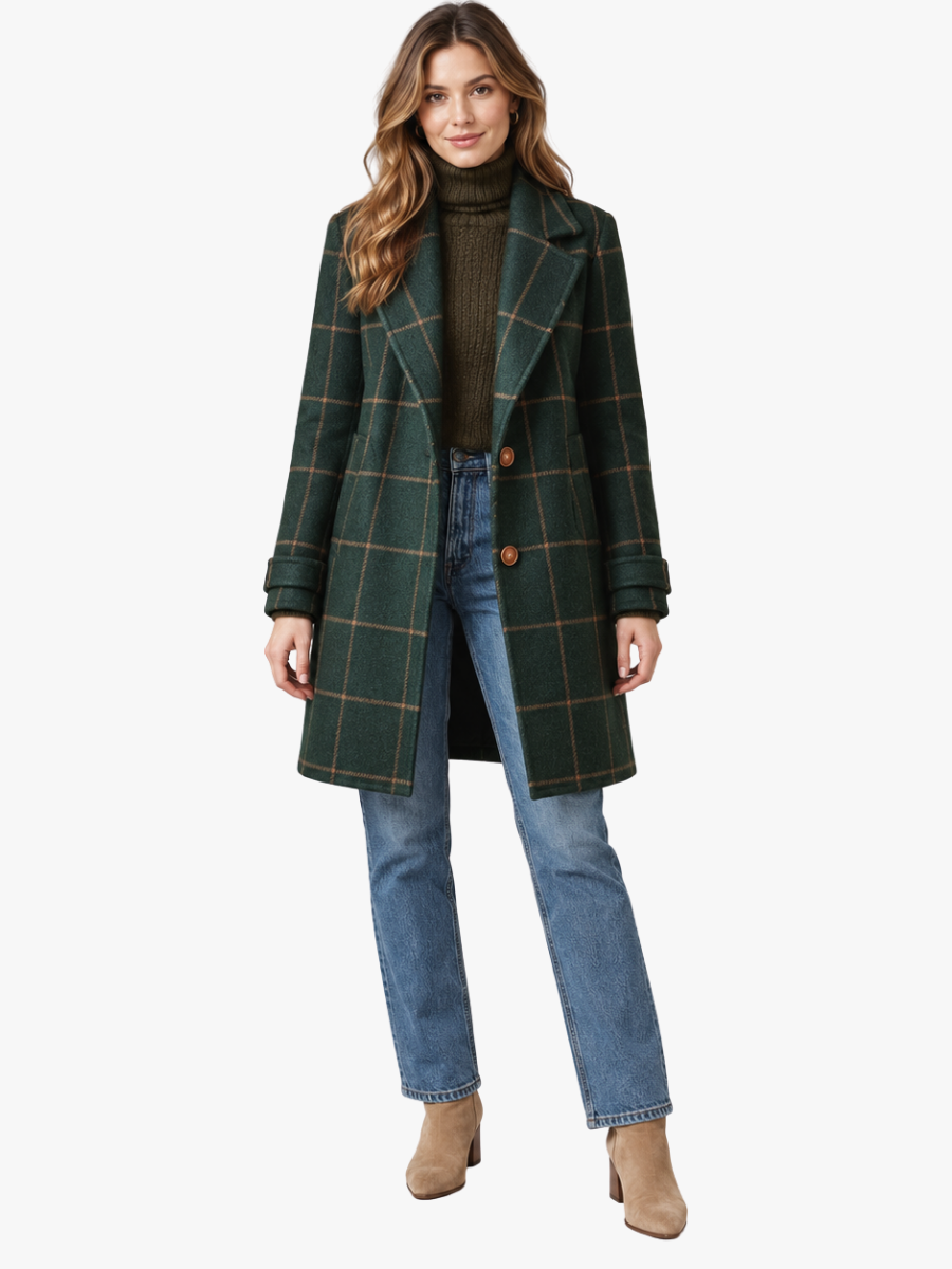 Cloe – Cappotto a quadri dal taglio dritto – 1