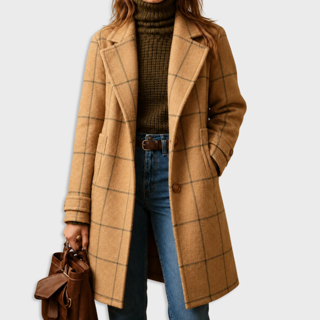 Cloe – Cappotto a quadri dal taglio dritto – 3