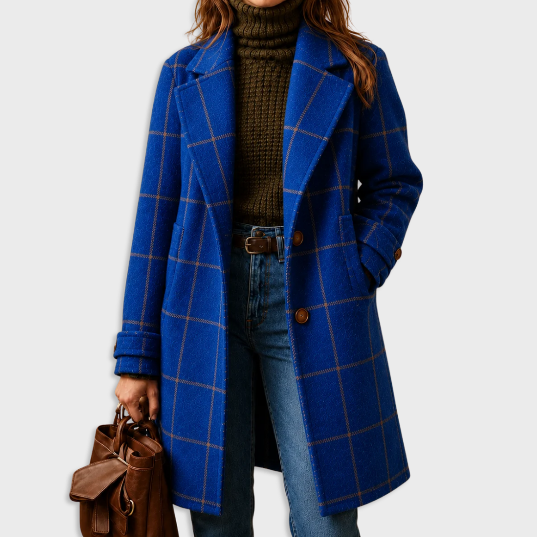Cloe – Cappotto a quadri dal taglio dritto – 4