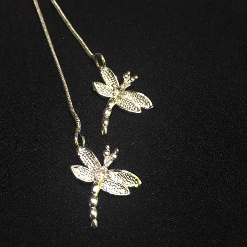Collana con ciondolo libellula in argento sterling – Immagine 2