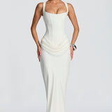 Luna · Vestito maxi con scollo quadrato
