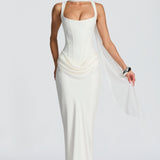 Luna · Vestito maxi con scollo quadrato