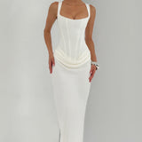 Luna · Vestito maxi con scollo quadrato