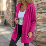 Cappotto da donna con cappuccio e bottoni
