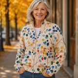 Imogene - Cardigan con stampa botanica a foglie