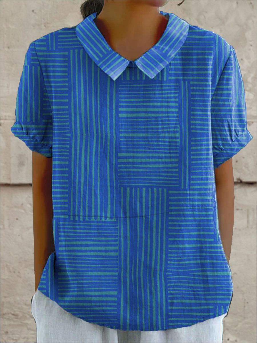 MAYA | CAMICIA GEOMETRICA A RIGHE