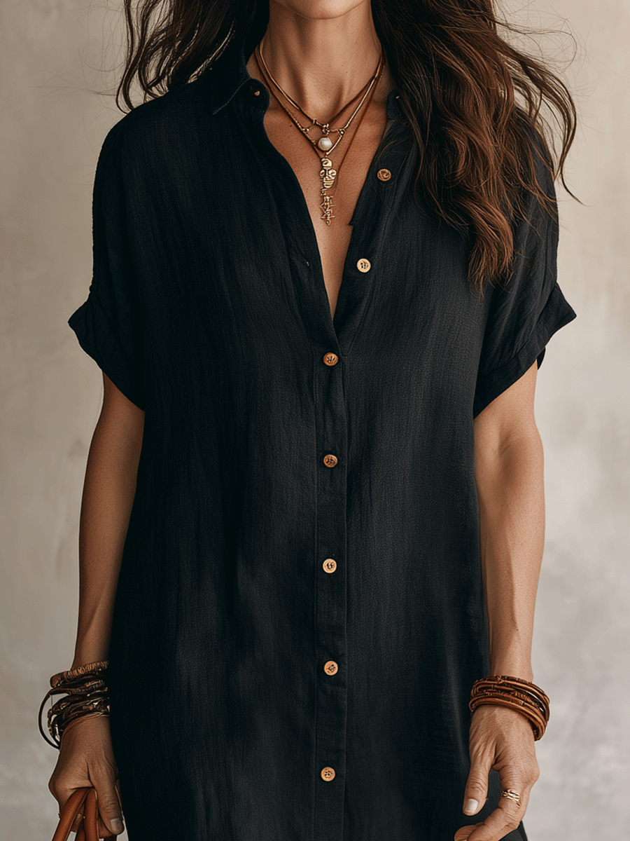 Moderno Boho | Vestito Midi in Lino Senza Sforzo