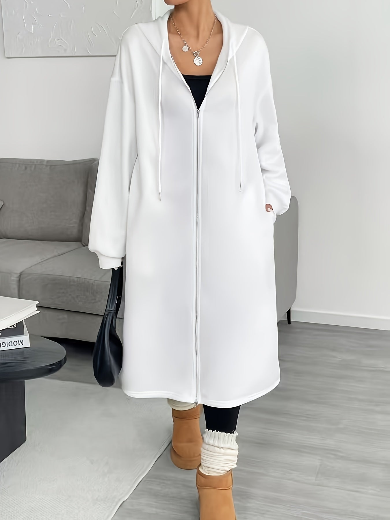 Donatella – Giacca lunga con cappuccio e zip – 10