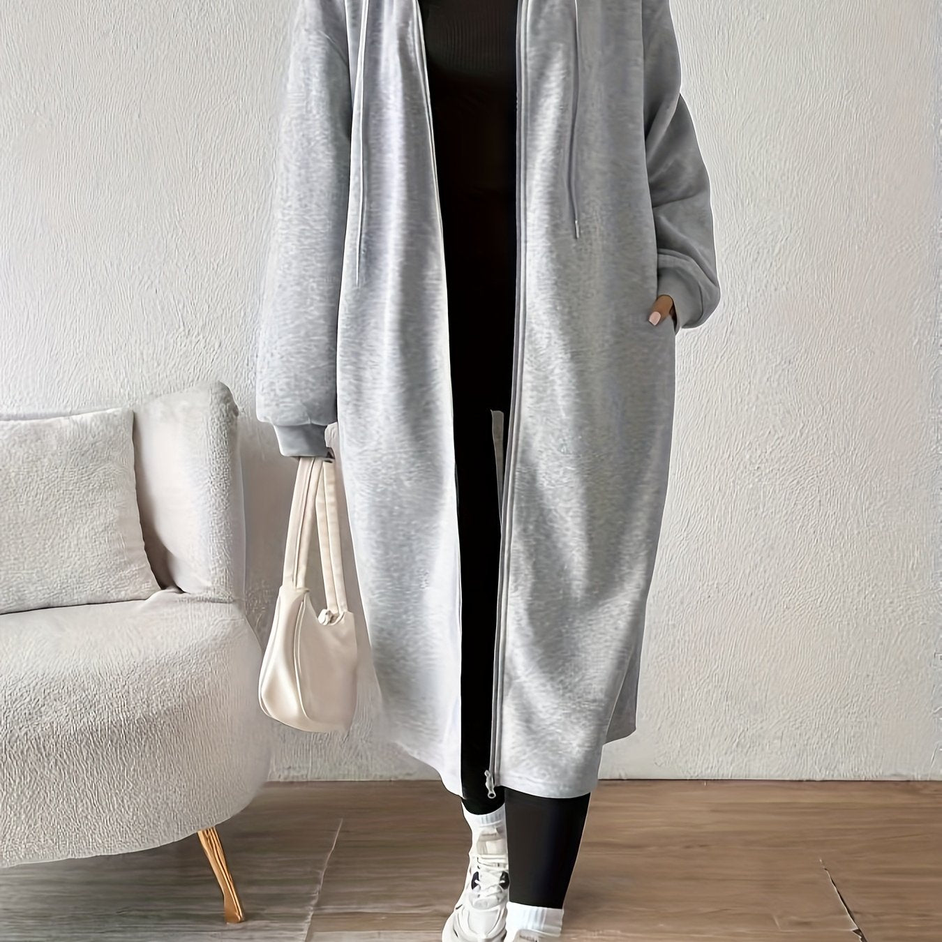 Donatella – Giacca lunga con cappuccio e zip – 11