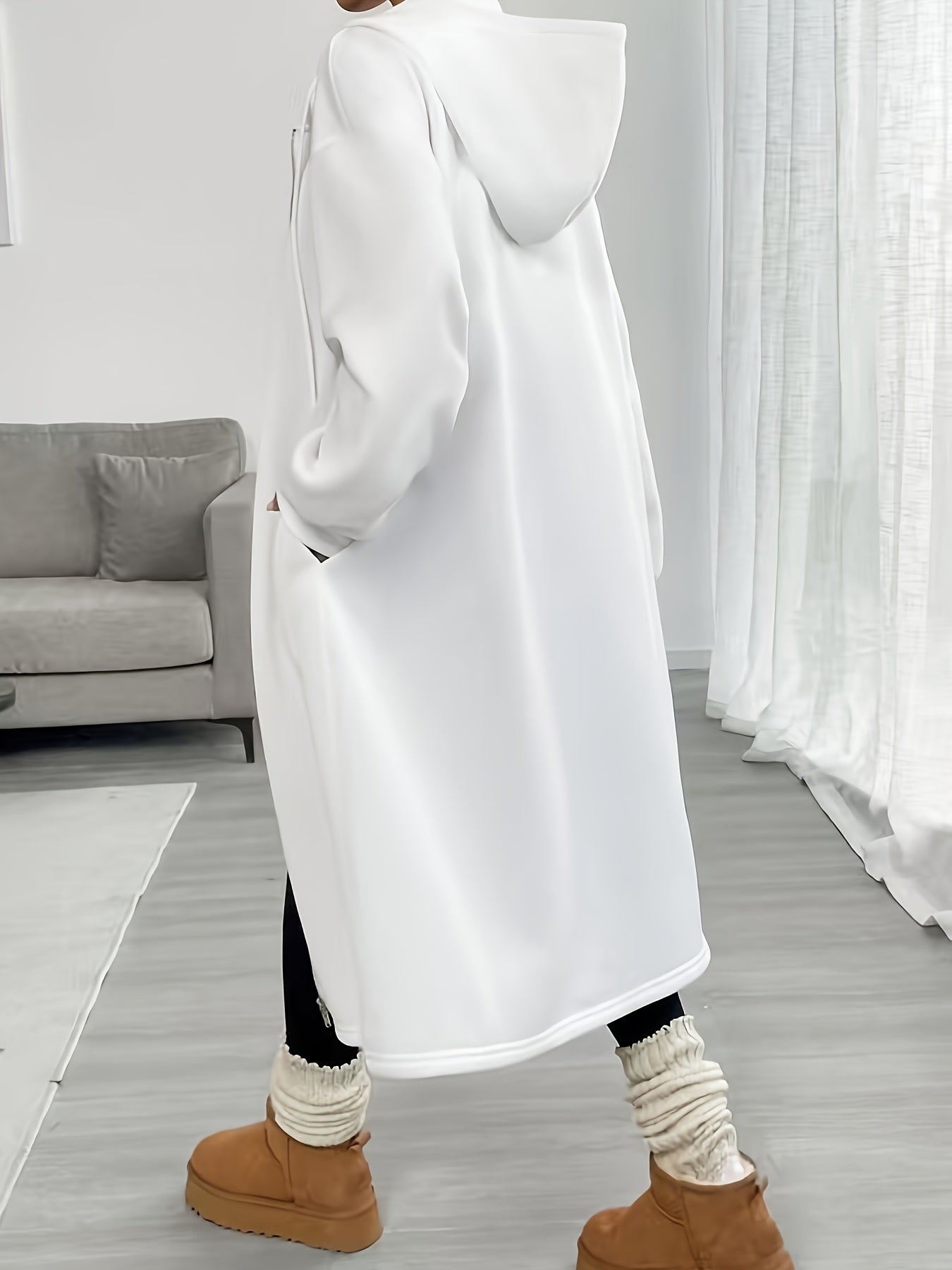 Donatella – Giacca lunga con cappuccio e zip – 3